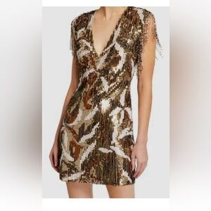 Jay Godfrey San Jose Fringe Sequin Mini Dress - XS/ 00